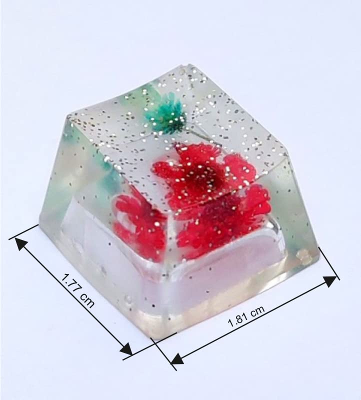 Custom Resin Artisan Escape Keycaps (OEM, R4) for Cherry MX Gaming Mechanical Keyboards, Transparent Flower Cool Esc Key C...