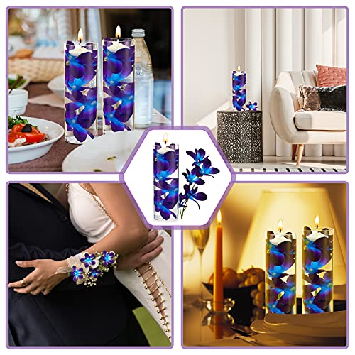Canlierr 32 Pieces Blue Purple Faux Flowers Blue Orchid Flower Vase Fillers Faux Purple Orchid Wedding Table Centerpieces ...