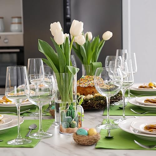 4 Pack Glass Cylinder Vases 4,6,8,10 Inch Tall Clear Flower Vase Hurricane Floating Candle Holder for Table Centerpiece We...