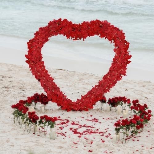 ACRYCS 6 Pcs Wisteria Flower Garlands Red Artificial Wisteria Hanging Flowers 6.7 Feet Silk Flowers Vines Hydrangea Garlan...