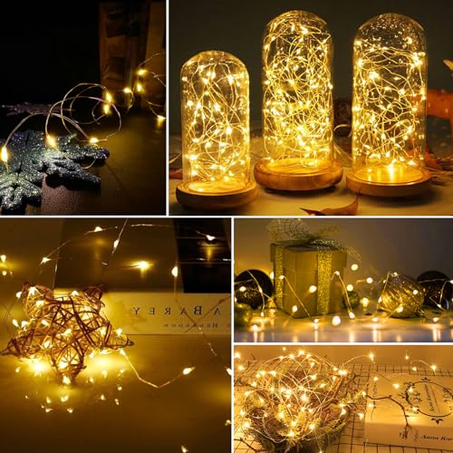 AIKEI 12 Pack Led Fairy Lights Battery Operated String Lights Waterproof Silver Wire 7 Feet 20 Led Firefly Starry Moon Lig...