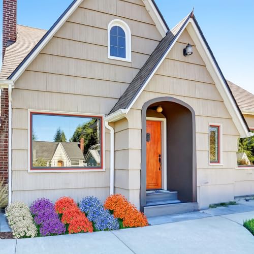 TYISWY 21 Bundles Outdoor Artificial Flowers UV Resistant Fake Silk Flowers No Fade Faux Plastic Plants Garden Porch Windo...