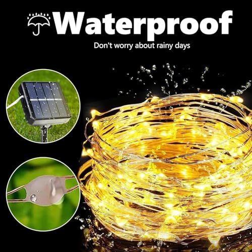 Lomotech Solar String Lights Outdoor - 2 Pack Total 66ft 200LED Solar Fairy Lights Waterproof 8 Modes Twinkle Lights for O...
