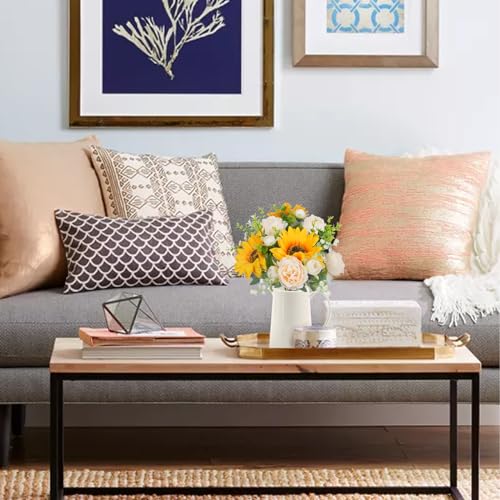 HO2NLE Peonies Artificial Flowers, 5 Pcs Fake Flowers Sunflowers Small Silk Flowers Faux Florals Arrangements Fake Bouquet...