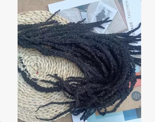 1 Bundle Dried Amaranthus Hanging Flowers Black Natural Preserved Flower for Wedding Arch Exhibition Wall Hanging Lover Te...