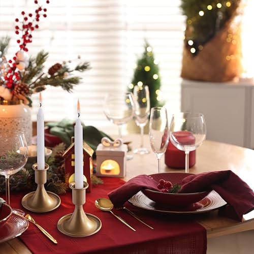 2PCS Candle Holder, OLULU Gold Taper Candle Holders Stand, Candlestick Holders for Table Centerpiece, Wedding, Party, Chri...