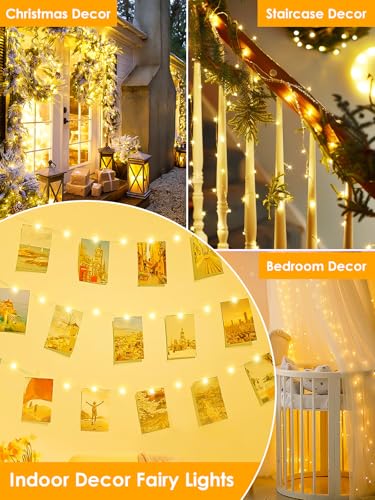 66Ft 200 LED Fairy Lights Plug in, Waterproof String Lights Outdoor & Indoor 8 Modes Christmas Light Bedroom Decor, Timer ...