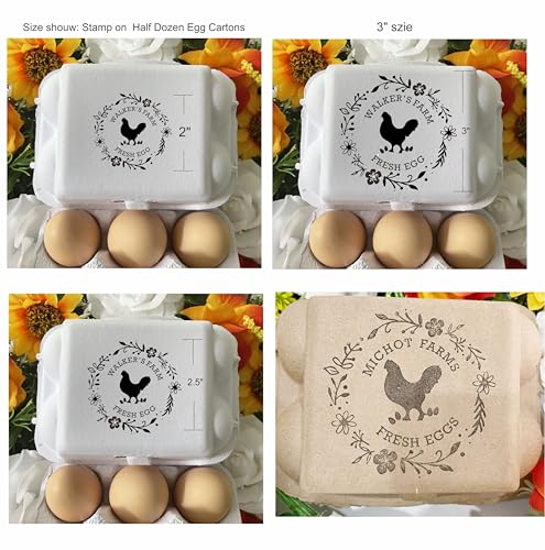 CHYHMYT | 3x3 inches Square Egg Carton Stamps | Chicken Eggs Stamper | Custom Resin Polymer Stamp