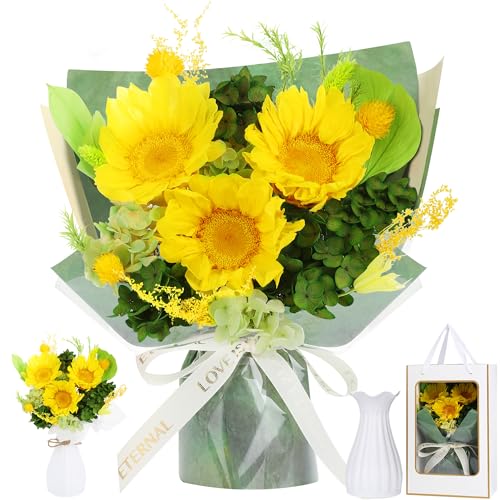 Forever Flowers for Delivery, Preserved Flowers Fresh Sunflower Bouquet, Sophisticated Packaging Preserved Flower Bouquet ...
