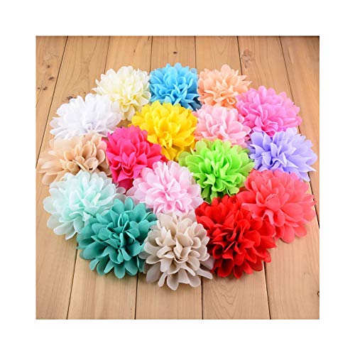 Lawie 20 Pack Silk Large Artificial Chiffon Flower Hair Clips Fabric Floral Brooch Pins Alligator Hairpins Barrettes Weddi...