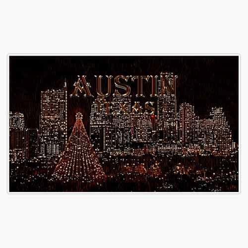 Christmas Lights Collection - Austin, Texas Magnetic Reusable Bumper Vinyl Sticker 5"