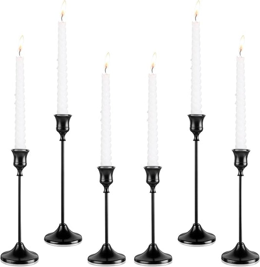 Tunyet Candlestick Holders, 6PCS Metal Taper Candle Holder, Black Candle Holders for Candlesticks, Candle Holder for Weddi...