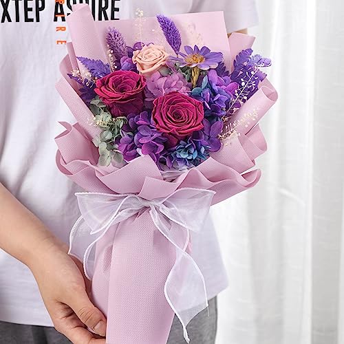 lovenfold Flowers for Delivery,Preserved Flowers Bouquets,Purple Rose Bouquets That Last 1-3 Years,Birthday Flowers Gifts ...