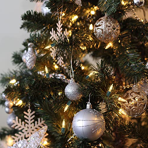 WATERGLIDE 50 LED Outdoor Christmas Lights, 16 FT Battery Operated Mini String Lights with 8 Modes & Timer, Xmas Tree Ligh...