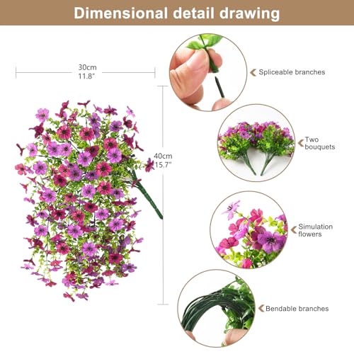 ZFProcess Artificial Hanging Flowers for Outdoors Spring Decoration, 2PCS Silk Fake Daisy Realistic Outdoor Flowers UV Res...