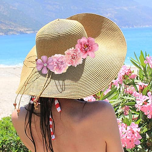 Harewu Silk Flower Hair Clip, 12Pcs Roses Flower Headdress Clips, Bridal Wedding Corsage and Headdress, Beach Party Hair C...