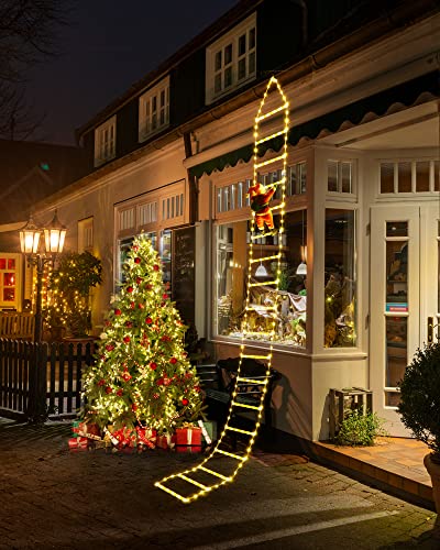 Toodour LED Christmas Lights - 10ft Christmas Decorative Ladder Lights with Santa Claus, Xmas Decorations Light for Indoor...