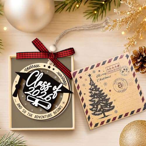 Class of 2026 Christmas Ornaments, and So The Adventure Begins Graduation Ornament, Graduation Gift for High School Colleg...