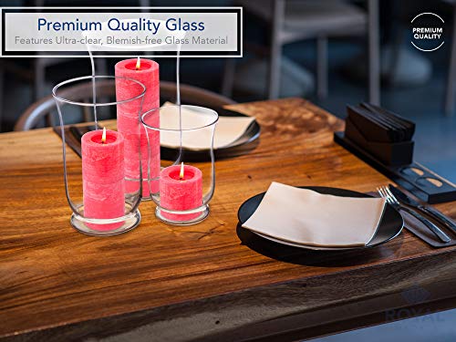 Royal Imports Hurricane Pillar Candle Holder, Clear Glass Flower Vase, Terrarium Planter, Decorative Centerpiece - Use for...