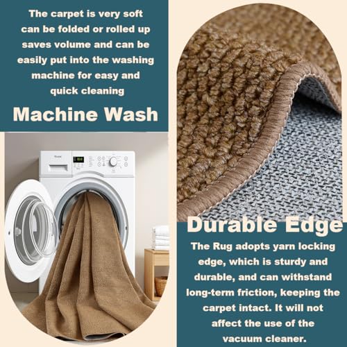 CHAMPLANT Runners Area Rug for Hallways 2x6 Feet Brown Washable Kitchen Runner Non Slip Hall Runners Entryway Runner Rugs ...