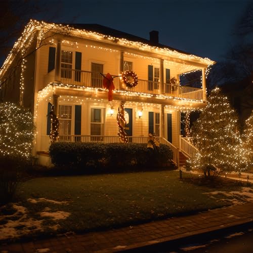 Twinkle Christmas Lights 33ft 100 LED 8 Modes with Timer, Connectable Xmas Tree Mini Lights for Indoor Outdoor Home Party ...