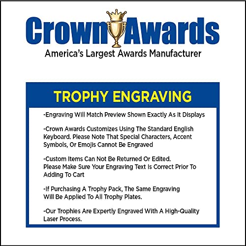 Crown Awards 5" Shieldz Chess Tournament Trophy, Custom Resin Chess Trophies with Personalized Engraving Prime