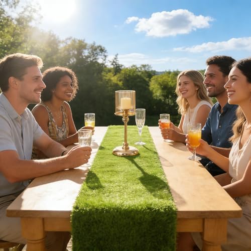 COOLGRASS Artificial Grass Table Runners Debris-Free Fake Grass Shed-Free ,Turf Table Runner for Wedding Party, Golf Theme...