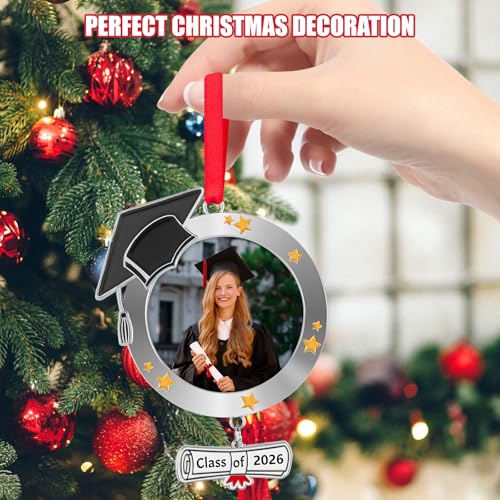 EVA murmure Graduation Personalized Photo Ornament Class of 2026 - Christmas Graduation Cap Photo Ornaments 2026 - Graduat...