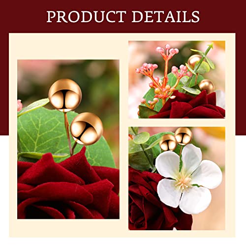 Sherr 40 Pcs Rose Wrist Corsage and Boutonniere Set Wedding Corsage Wristlet Bride Bridesmaids Groom Groomsmen Flowers Acc...