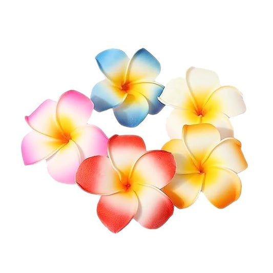 10Pcs Multicolor Hawaii Plumeria Flower Clips Hawaiian Flower Hair Barrettes Beach Party Hair Clips Artificial Tropical Ha...