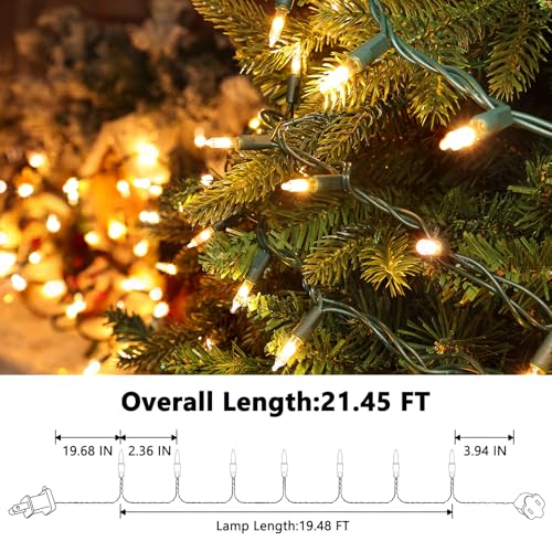 Jyoiat Christmas Lights -2 Pack Total 43FT 200 Count Conectable Waterproof String Lights Brighter Detachable Plug-in Light...