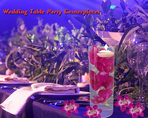 10 Pcs Artificial Flowers for Floating Candles Centerpiece Purple Orchid Faux Flower Vase Fillers for Birthday Wedding Din...