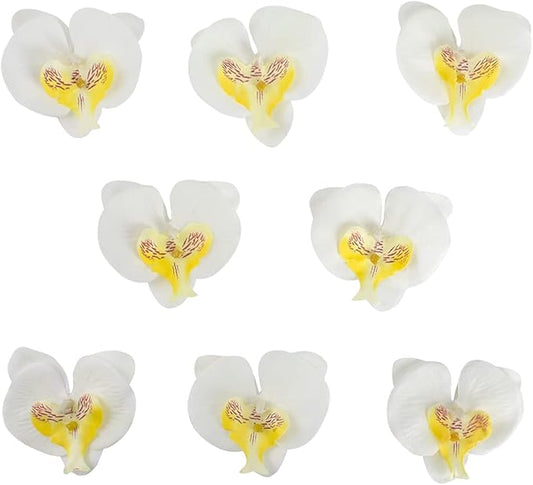 HOKPA Artificial Silk Phalaenopsis Flower Heads, Fake Butterfly Orchid Head Floral Bouquet for Crafts Wedding Decoration D...