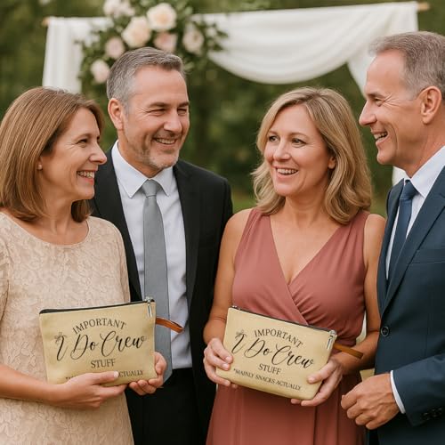 NBIAN 3PCS Luxury Makeup Bag Gift for Bridesmaid Proposal, Bachelorette Swag, Bridal Party - Thoughtful Present Women Ladi...