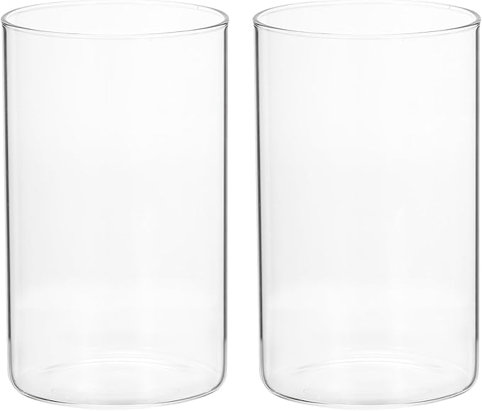 PATIKIL Glass Cylinder Vase, 2 Pcs 4.7" Tall and 3.3" Dia Flower Vase Floating Candle Holder Vase for Home Decor Wedding C...