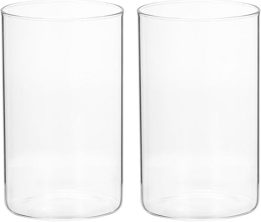 PATIKIL Glass Cylinder Vase, 2 Pcs 4.7" Tall and 3.3" Dia Flower Vase Floating Candle Holder Vase for Home Decor Wedding C...