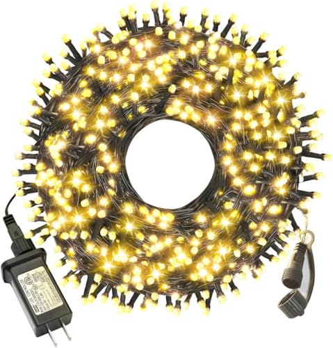realization Christmas Lights Outdoor, 105FT 300 LED String Lights Indoor with 8 Modes, End-to-End Plug, UL Certified, Wate...