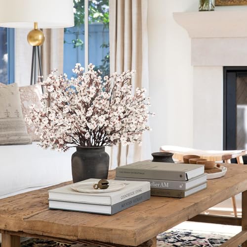 HIAGROW Babys Breath Artificial Flowers, 8 Bundles White Real Touch Fake Flowers Silk Flowers Bulk for Vase Home Office We...