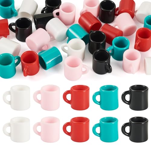 Craftdady Coffee Cup Charms Mini 3D Drink Mug Charms Tableware Cup Ornaments Charm for Dollhouse Accessories Home Decorati...