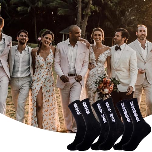 ZXGXLAW 8 Pairs Groom Groomsmen Gifts For Men Wedding Novelty Socks Funny Proposal Gifts Bestman