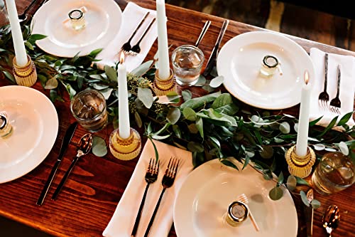 Vixdonos Taper Glass Candlestick Holders Tealight Candle Holders for Table Centerpieces, Wedding Decor and Dinner Party (3...