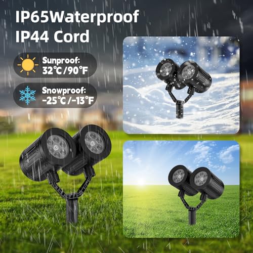 afzdby Christmas Snowflake Projector Lights Outdoor,Timer Setting Double Head Snowfall Led Lights Waterproof,Landscape Dec...