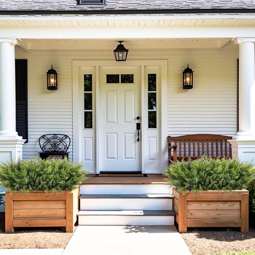 Waipfaru 24 Bundles Artificial Plants Outdoor， UV Resistant Artificial Plants，Fake Plants for Outdoor Christmas Porch Deco...