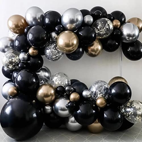 Voircoloria 130pcs Black Balloons Different Sizes 18" 12" 10" 5" Party Latex Balloons for Birthday Graduation Baby Shower ...