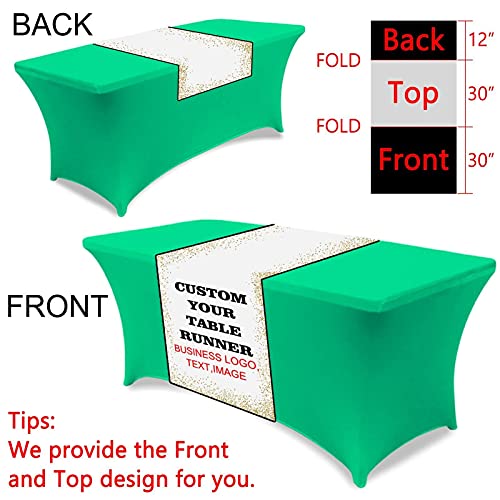 Custom Table Runner with Business Logo, 13"x72" Personalized Table Runners Customized Text Photo for Party,Tradeshow Event...