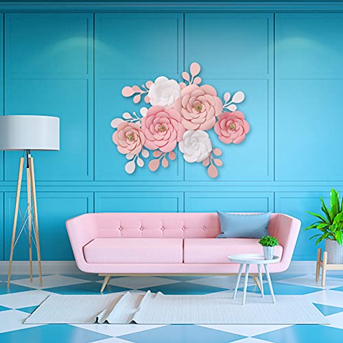 Gukasxi 3D Paper Flower Decorations for Wall, 3D Artificial Flower for Wedding Centerpiece Bridal Shower Birthday Party Ba...