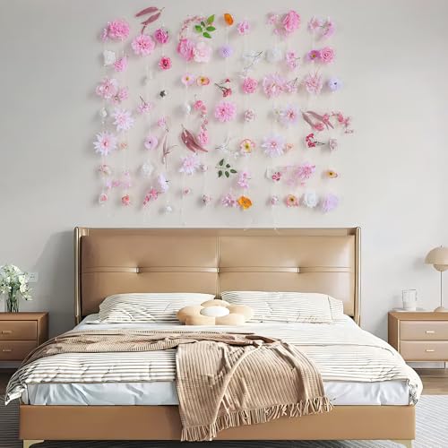 RIDDSEE Artificial Hanging Flower Garland 41.3ft Floral Vines Backdrop Wall for Wedding Party Events Spring Home Garden De...