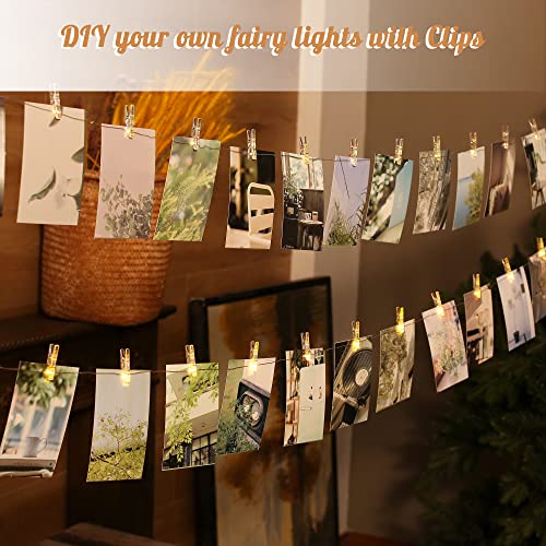 LUSHARBOR Photo Clips String Light,17FT Fairy Lights with 51 Clips, Battery Operated String Lights with Clips for Picture...