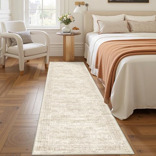 Restydon Rug Runners for Hallways Non Slip - 2x8 Runner Rug for Bedroom, Washable Runner with Rubber Backing, Soft Low-Pil...