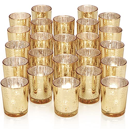 DARJEN Gold Tea Lights Candles Holders for Wedding Centerpieces, Votive Candle Holders for Party Home Wedding Shower Decor...